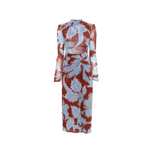 [DIANE VON FURSTENBERG] Long sleeve dress FW26 D523ACRGMTMESH  CRGMT