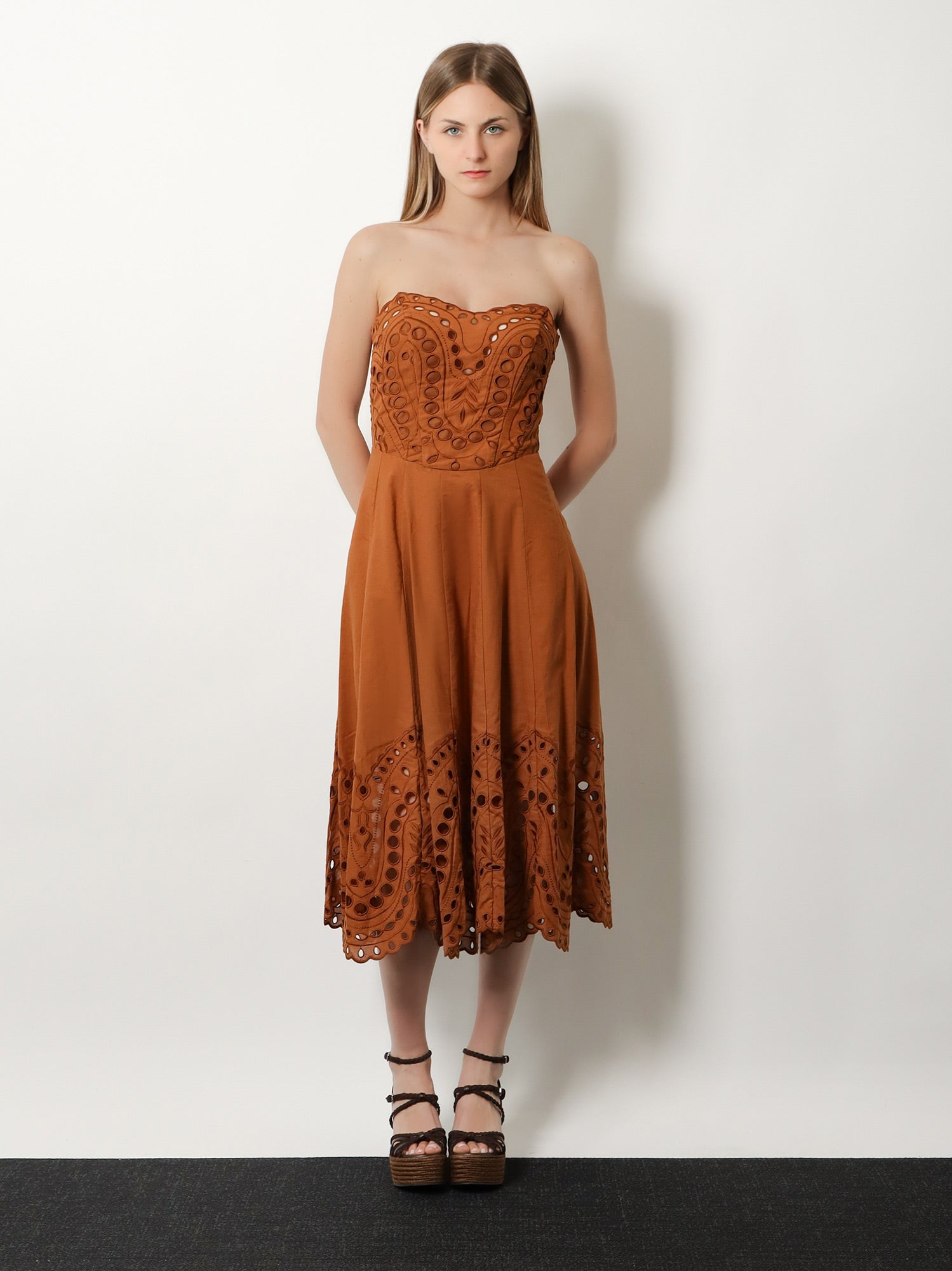 [Charo Ruiz Ibiza] Sleeveless dress SS26 263610BrownSealace
