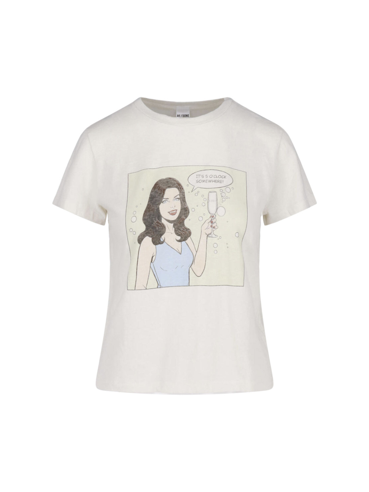 [RE / DONE] T-shirts Short Sleeve FW26 024 02WCGT428VINTAGE WHITE