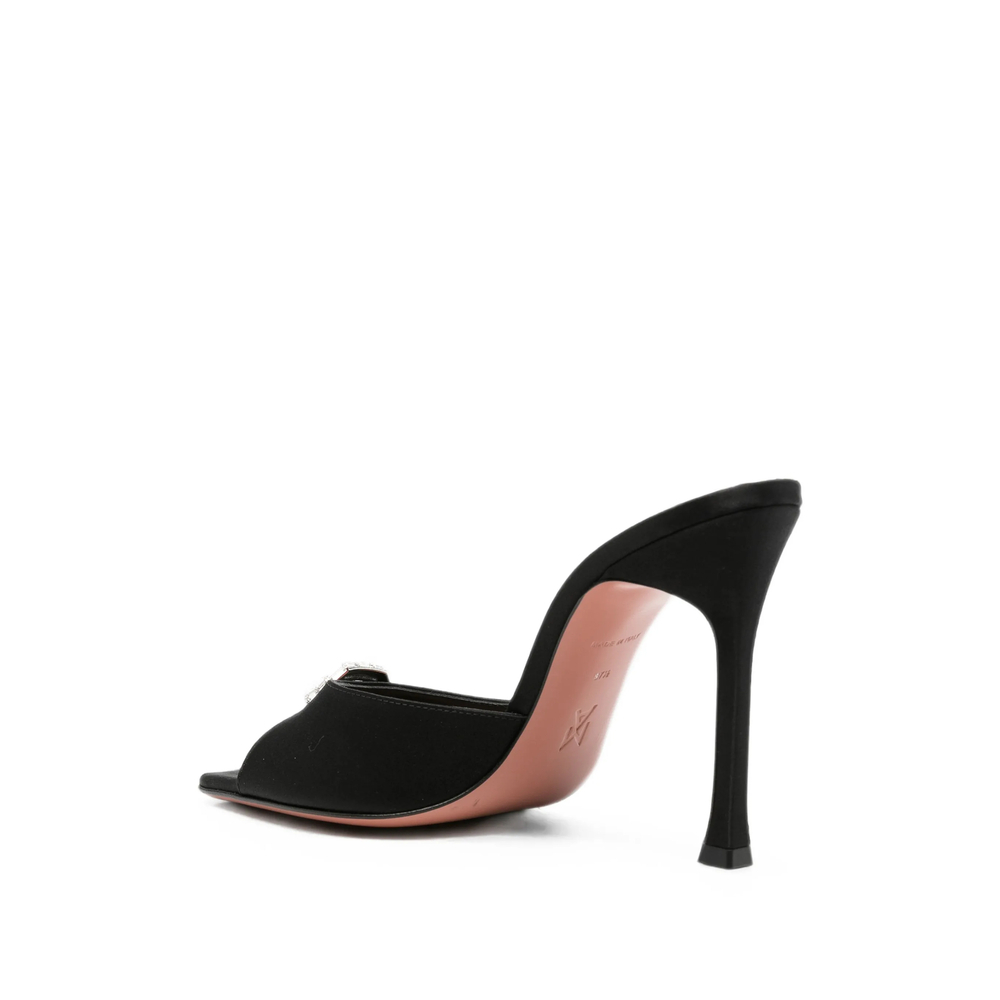 [Amina Muaddi] Mules FW26 MINI CAMELIA 105 BLKWH