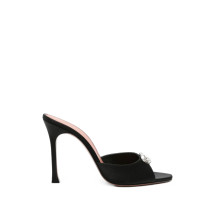 [Amina Muaddi] Mules FW26 MINI CAMELIA 105 BLKWH
