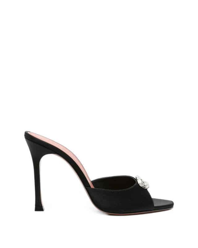 [Amina Muaddi] Mules FW26 MINI CAMELIA 105 BLKWH