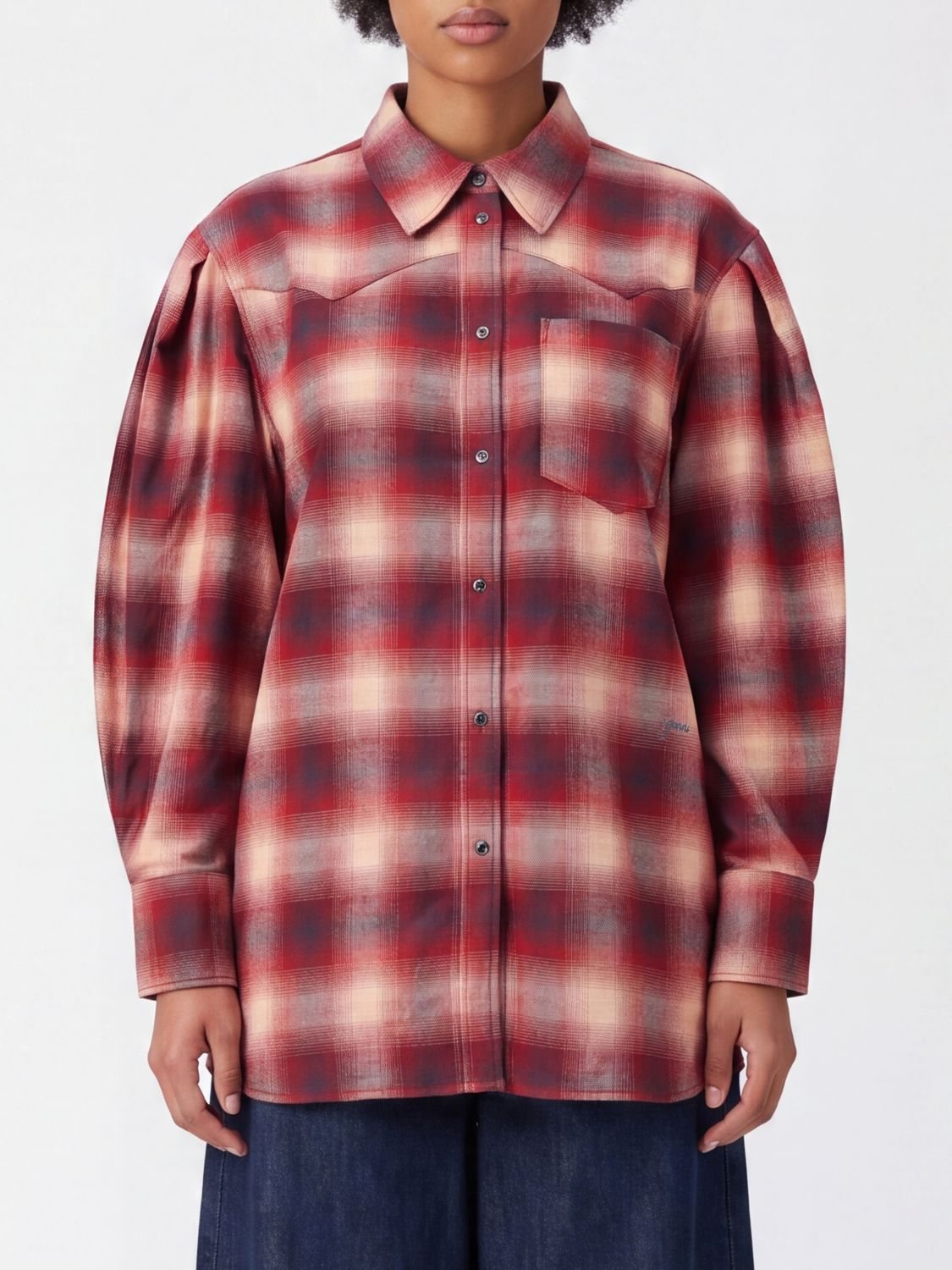 [GANNI] Shirts Long Sleeve FW26 A1040415 266