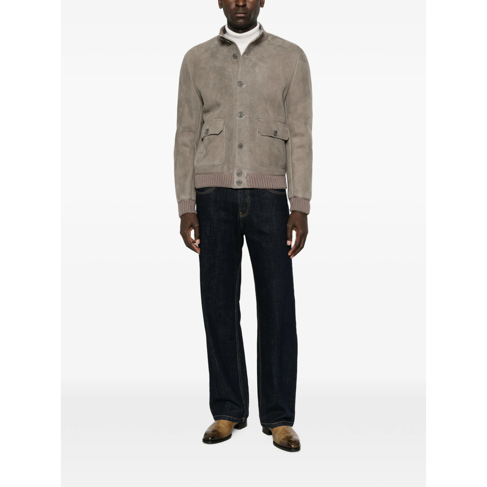 [Santoro] Leather Jacket FW26 51685-U  STONE