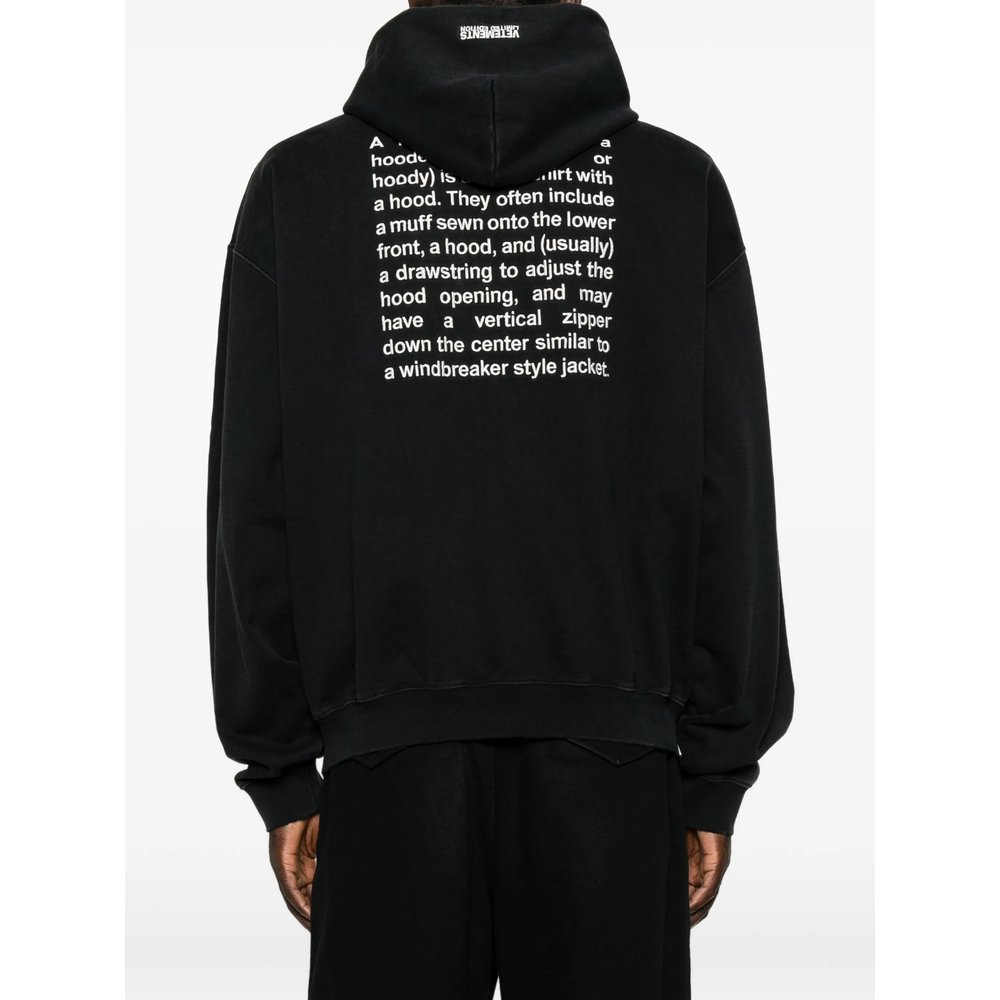 [Vetements] Hoodie FW26 MH27ZU222B  BLACK