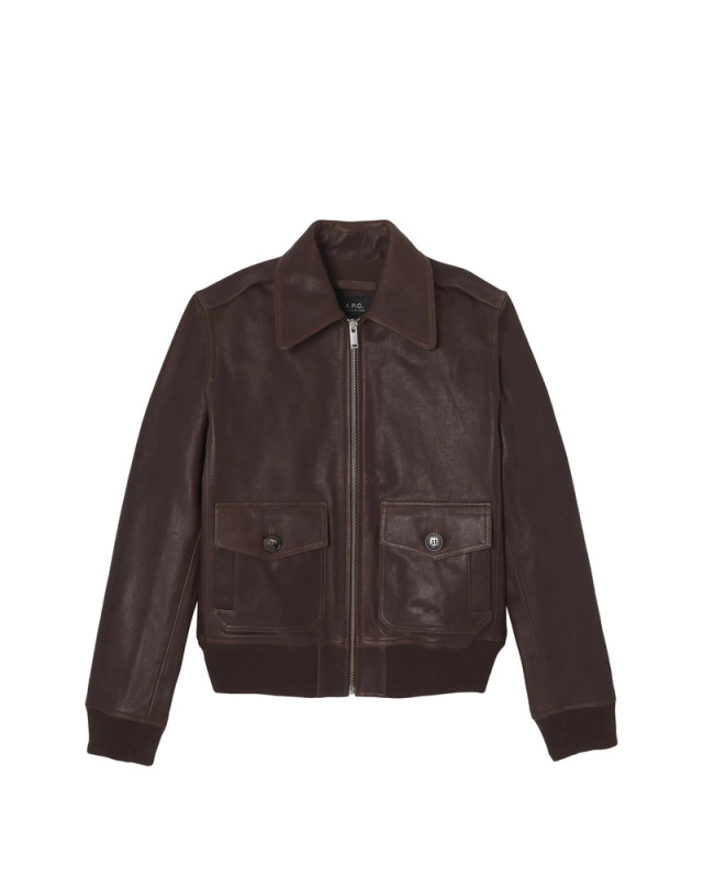 [A.P.C.] Leather Jacket FW26 PXCDG F32052 CAA