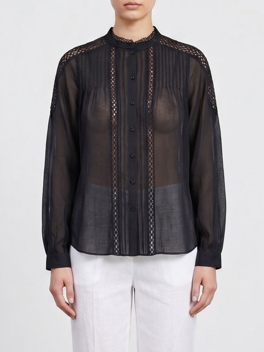 [Isabel Marant Etoile] Shirts Long Sleeve FW26 HT0942FAD3J04E 01BK