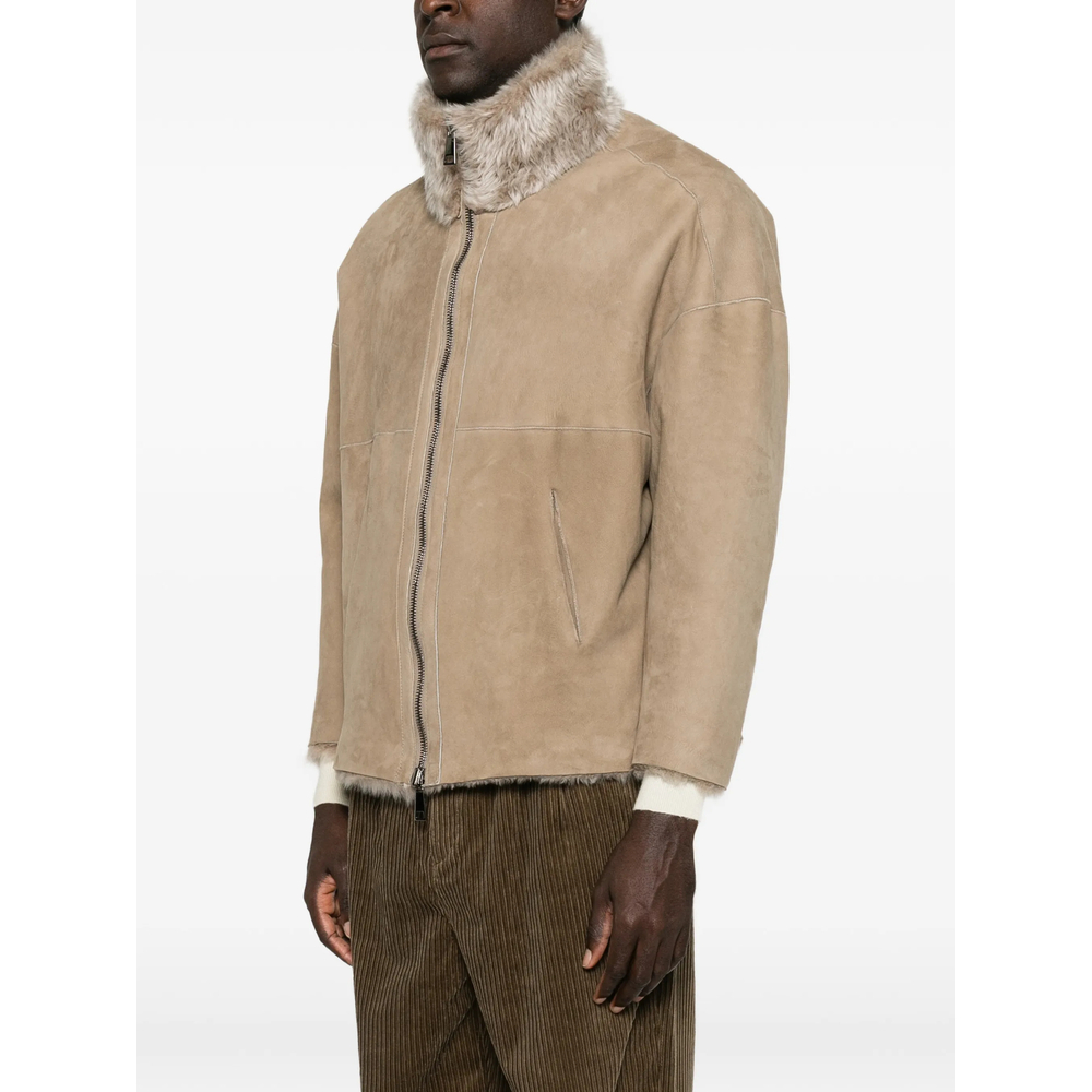 [Giorgio Brato] Leather Jacket FW26 GD27F19099BISM  TAUPE