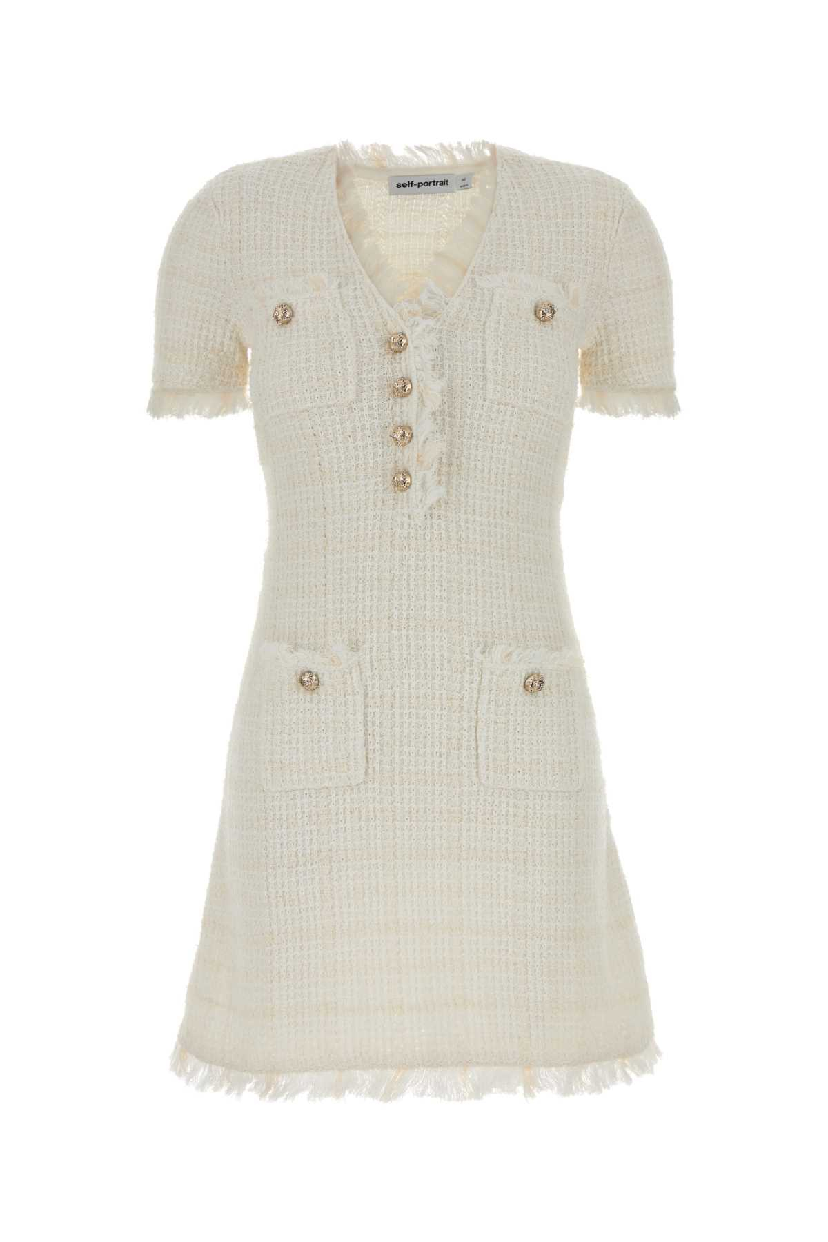 [SELF PORTRAIT] Short sleeve dress FW26 AW26146SAC CREAM