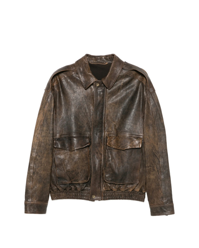 [Santoro] Leather Jacket FW26 51627-U  BROWN