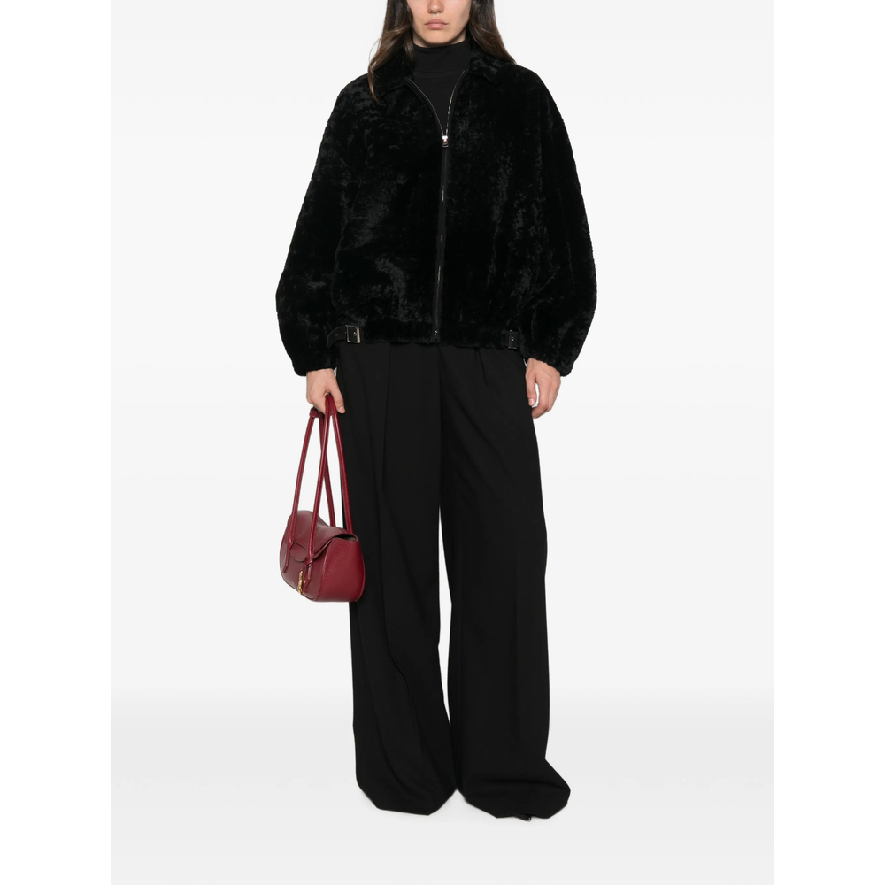 [SIMONETTA RAVIZZA] Leather Jacket FW26 F06JA422H39  BLACK