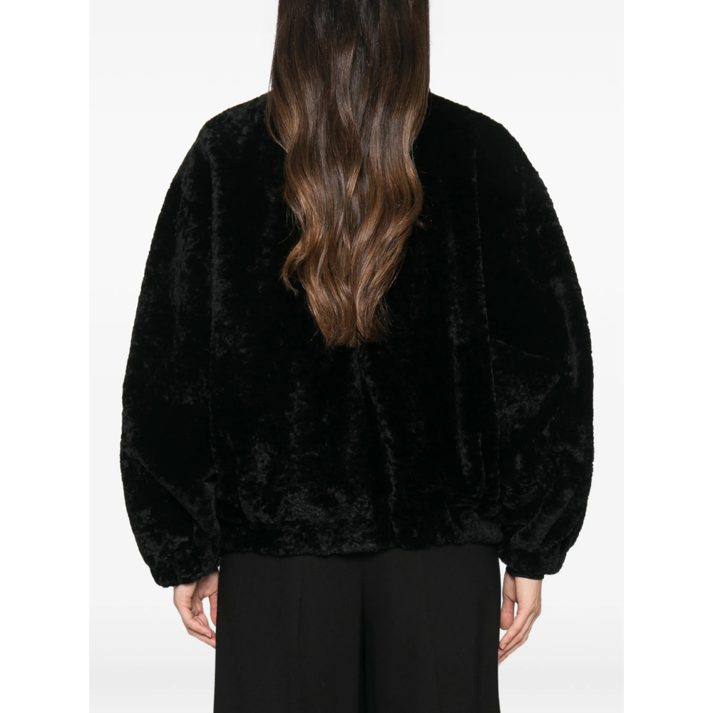 [SIMONETTA RAVIZZA] Leather Jacket FW26 F06JA422H39  BLACK