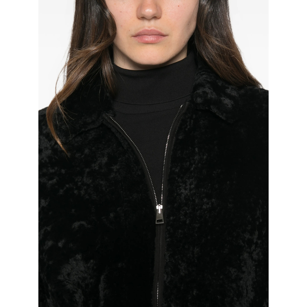 [SIMONETTA RAVIZZA] Leather Jacket FW26 F06JA422H39  BLACK