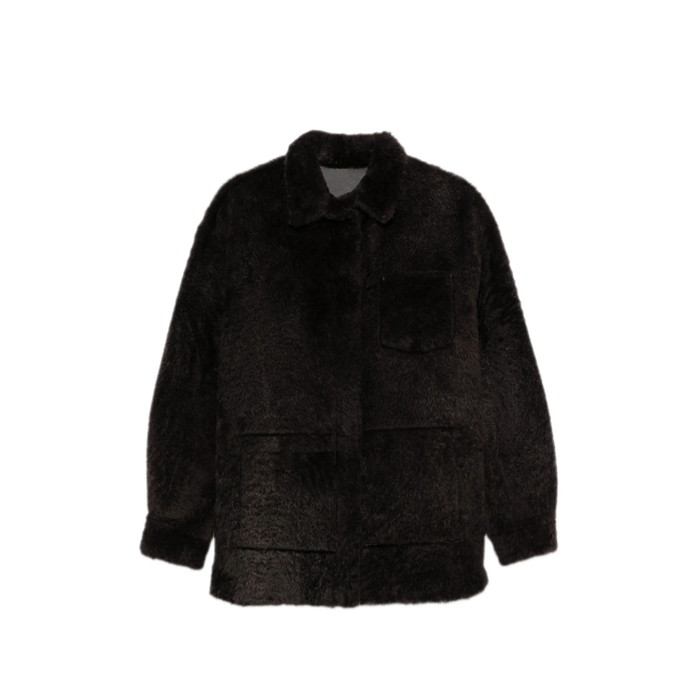 [SIMONETTA RAVIZZA] Leather Jacket FW26 F06JA437H18  CHOCO