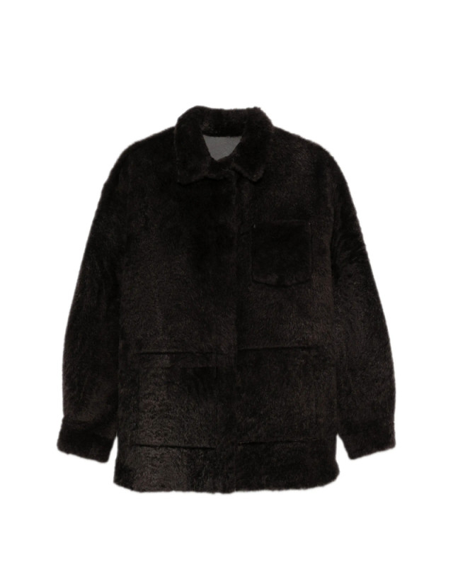 [SIMONETTA RAVIZZA] Leather Jacket FW26 F06JA437H18  CHOCO