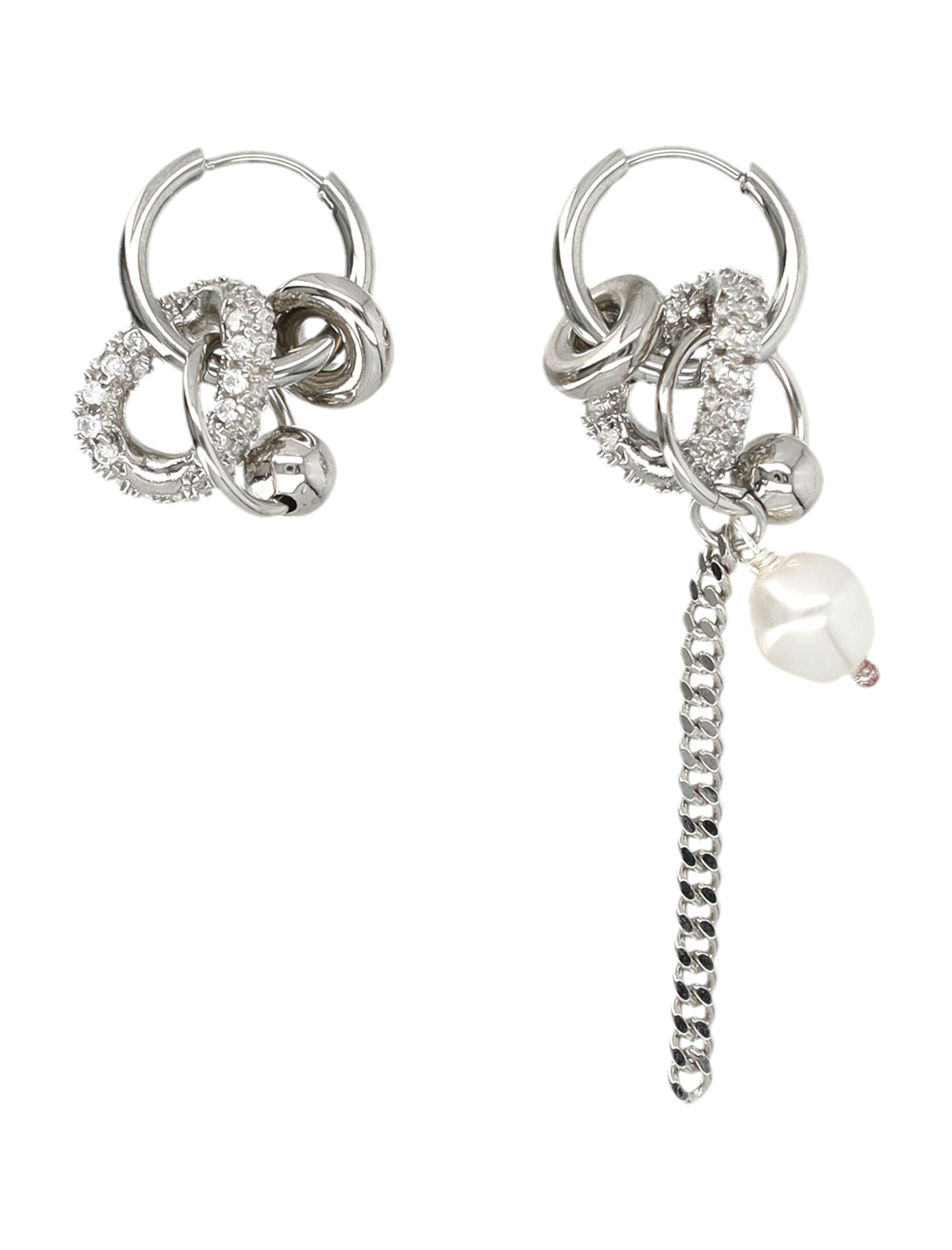 [JUSTINE CLENQUET] Earring FW26 JADEEARRINGPALLADIUM
