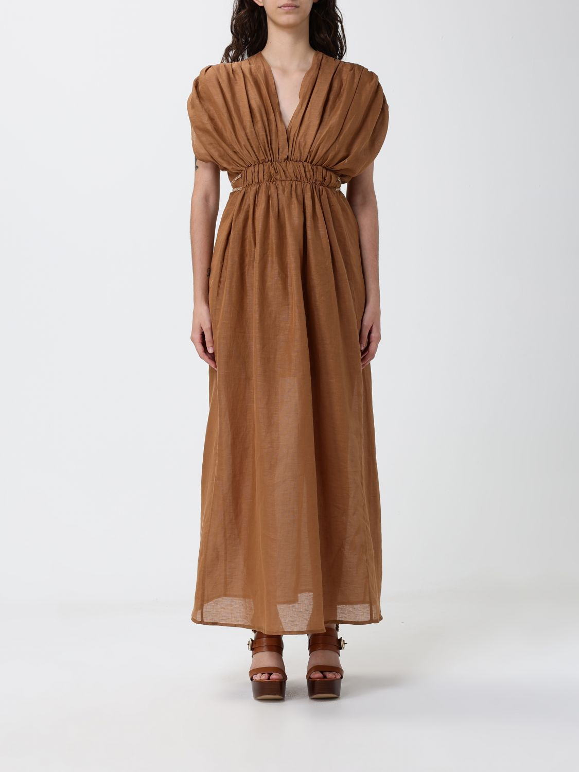 [120% LINO] Short sleeve dress SS26 33BLIW4PLQ000G494 700681