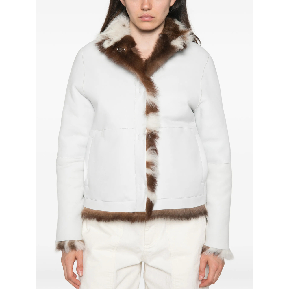 [SIMONETTA RAVIZZA] Leather Jacket FW26 F06JA371H41  SPWHI