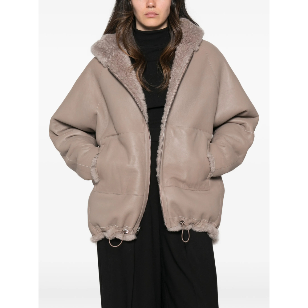[SIMONETTA RAVIZZA] Leather Jacket FW26 F06JA440H33  TORTO
