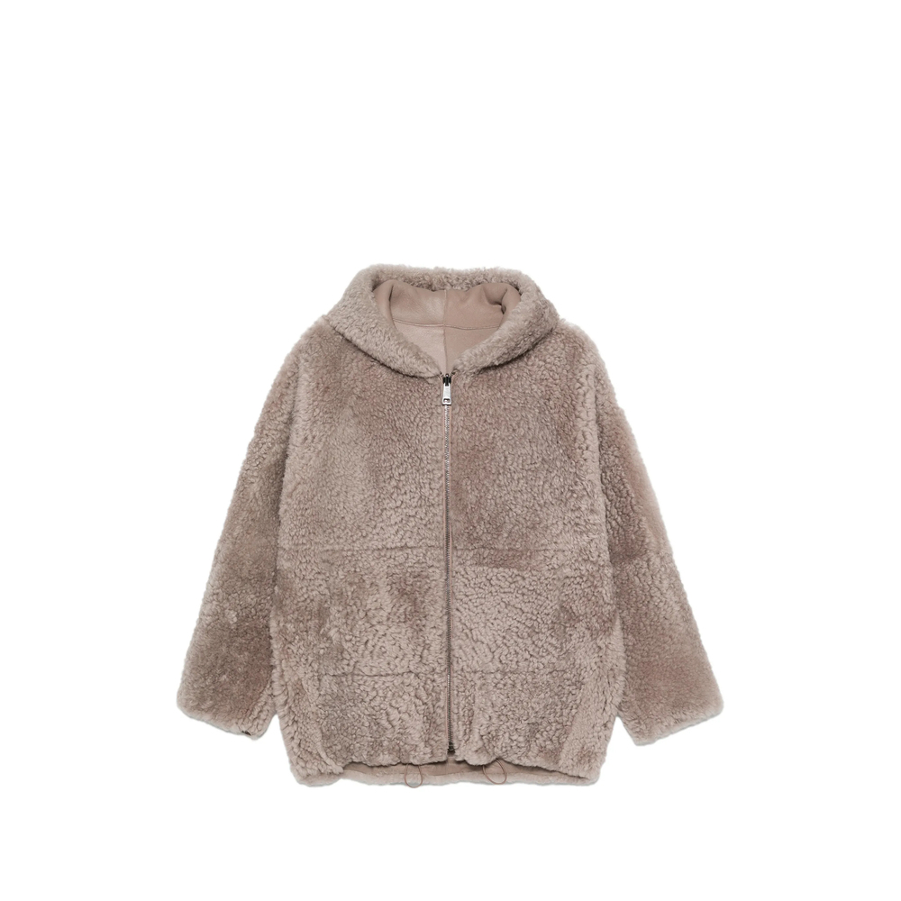 [SIMONETTA RAVIZZA] Leather Jacket FW26 F06JA440H33  TORTO