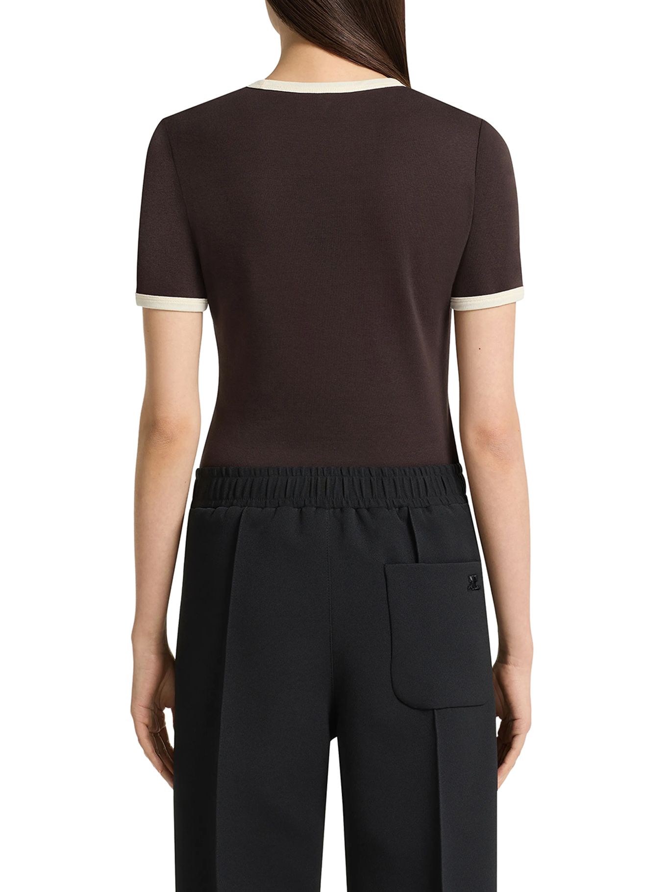 [Courreges] T-shirts Short Sleeve FW26 326JTS017JS0300B384 CHOCOLAT BUTTER