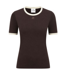 [Courreges] T-shirts Short Sleeve FW26 326JTS017JS0300B384 CHOCOLAT BUTTER