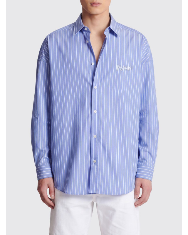 [Balmain] Shirts Long Sleeve SS26 GH1HS500CG37 SAB