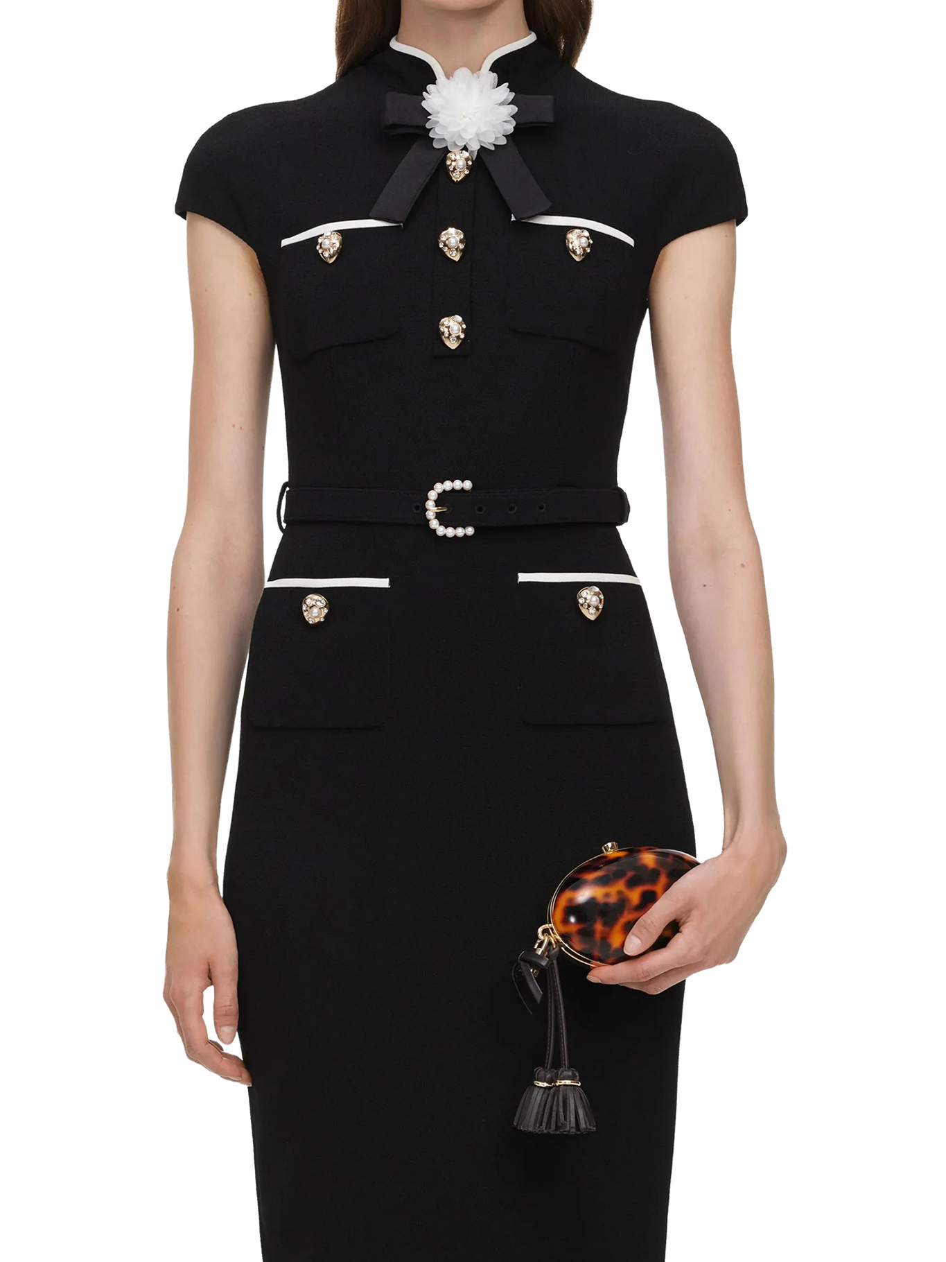 [Self-portrait] Short sleeve dress FW26 AW26074MBBBLACK