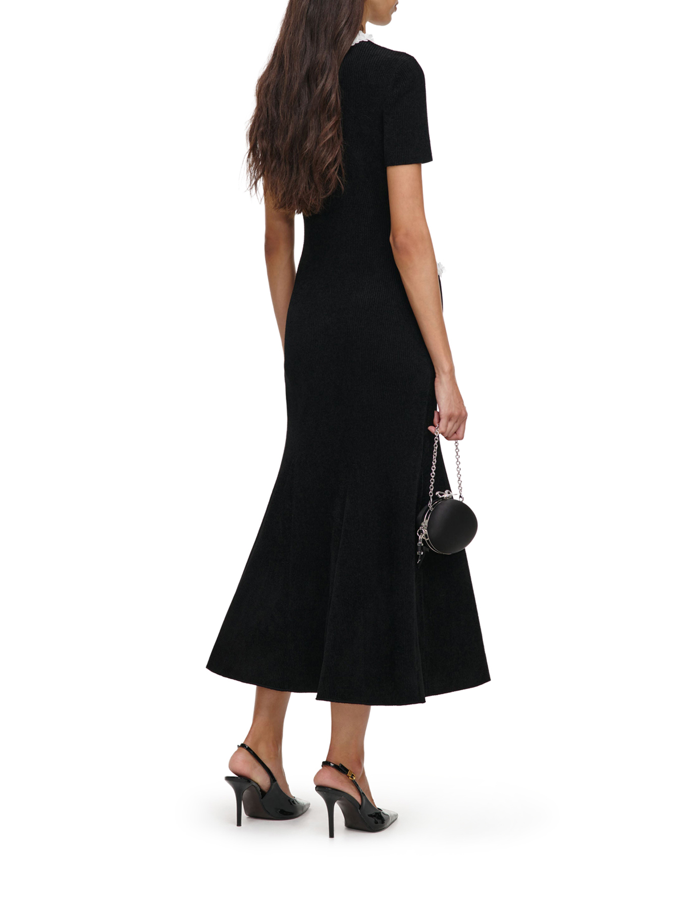 [Self-portrait] Short sleeve dress FW26 AW26099MABBLACK