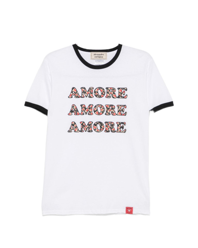 [ALESSANDRO ENRIQUEZ] T-shirts Short Sleeve FW26 TS109COWHITE/BLACK