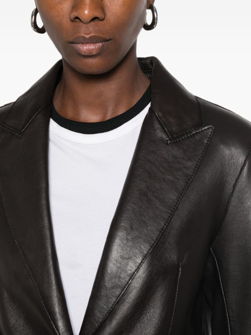 [PAROSH] Leather Jacket FW26 D431760SMACIOCK26W086