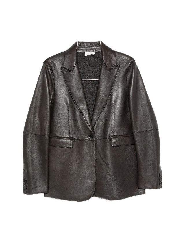 [PAROSH] Leather Jacket FW26 D431760SMACIOCK26W086