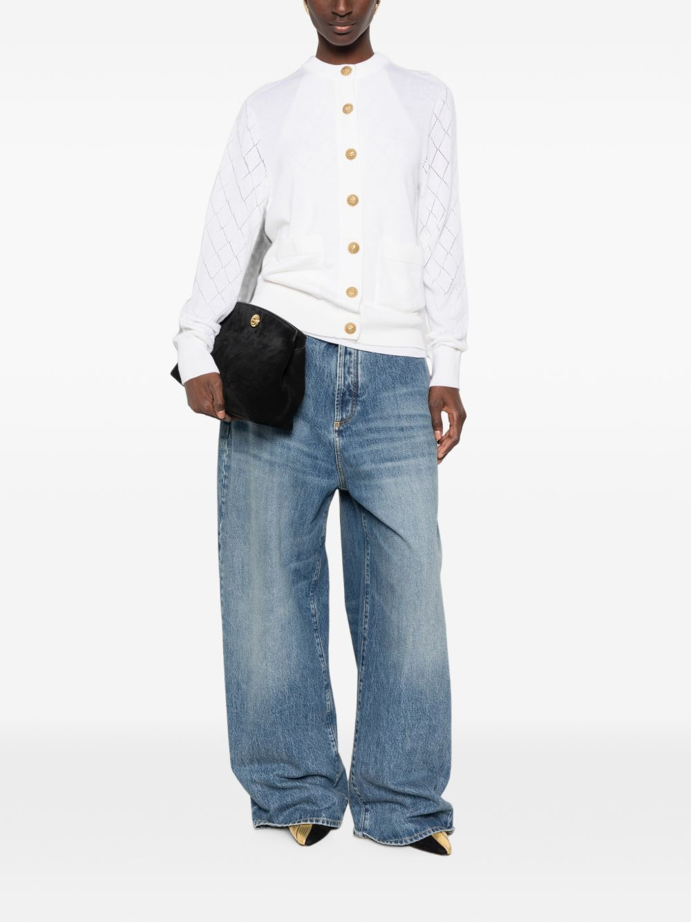 [Balmain] Cardigan FW26 HF1KN085KJ990FA