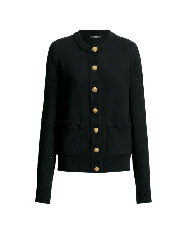 [Balmain] Cardigan FW26 HF1KN085KJ990PA
