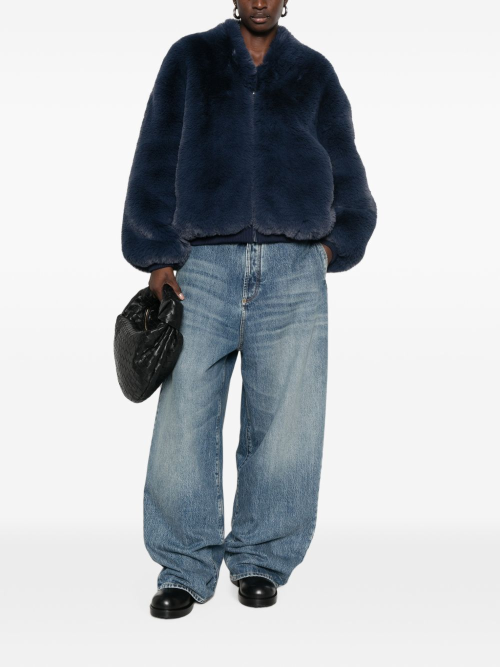 [THE FRANKIE SHOP] Fur Jacket FW26 JAFS22739304NAVY