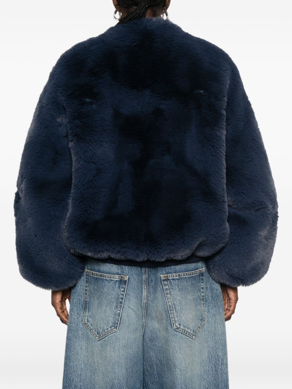 [THE FRANKIE SHOP] Fur Jacket FW26 JAFS22739304NAVY