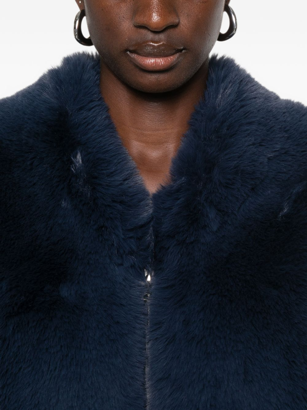 [THE FRANKIE SHOP] Fur Jacket FW26 JAFS22739304NAVY