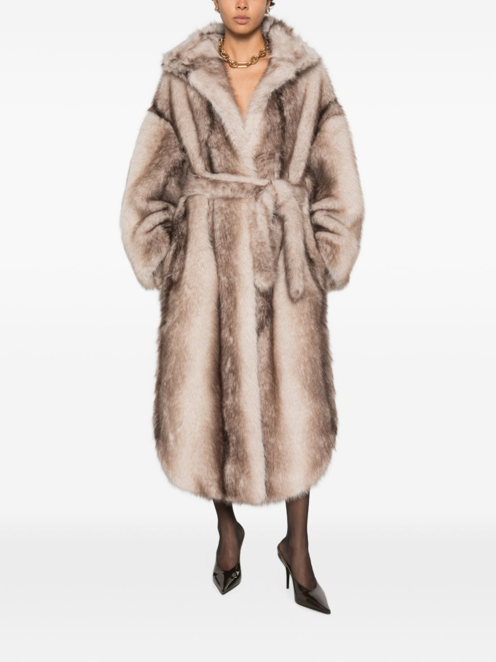 [THE FRANKIE SHOP] Fur Jacket FW26 COFS22420103GREY