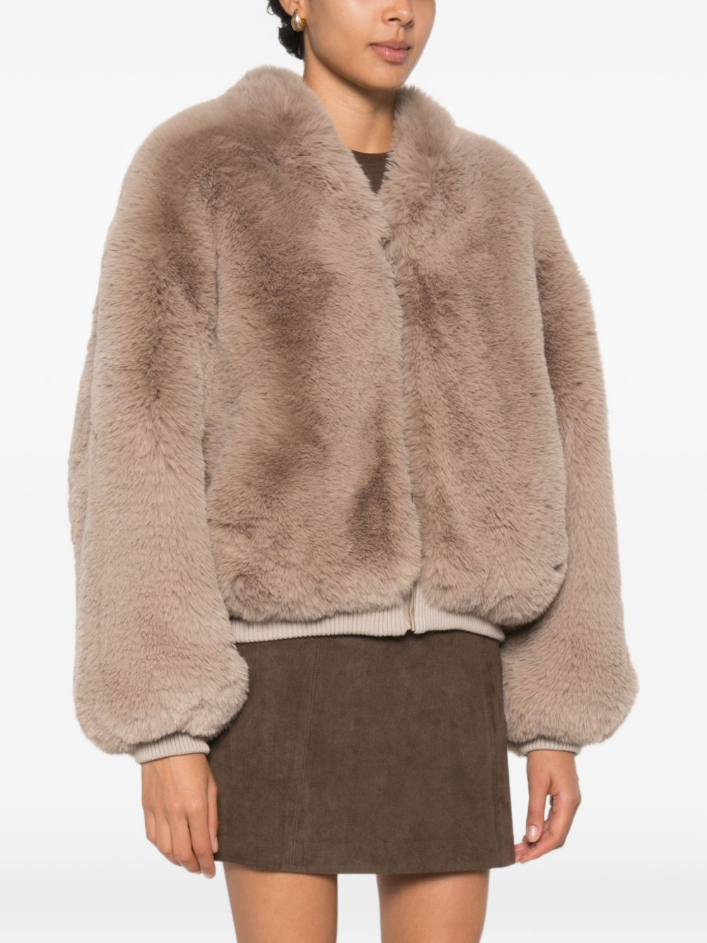 [THE FRANKIE SHOP] Fur Jacket FW26 JAFS22736226LIGHTTAUPE