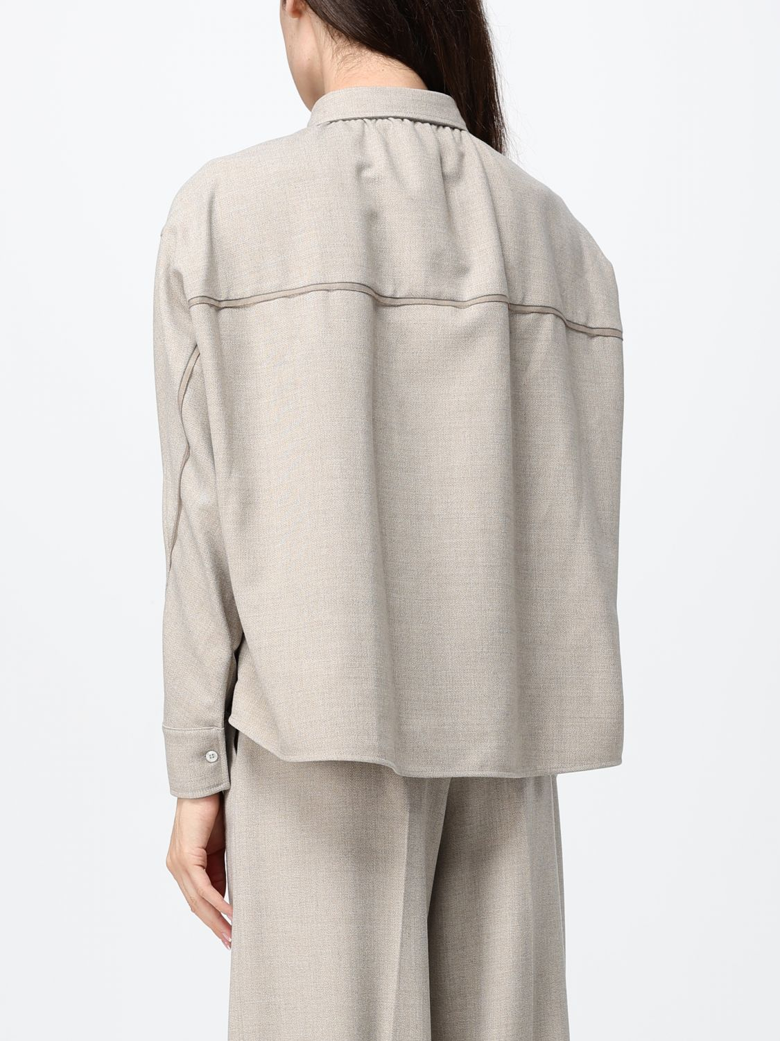 [Fabiana Filippi] Shirts Long Sleeve FW26 CAD216F262M267 MOKA MERINGA