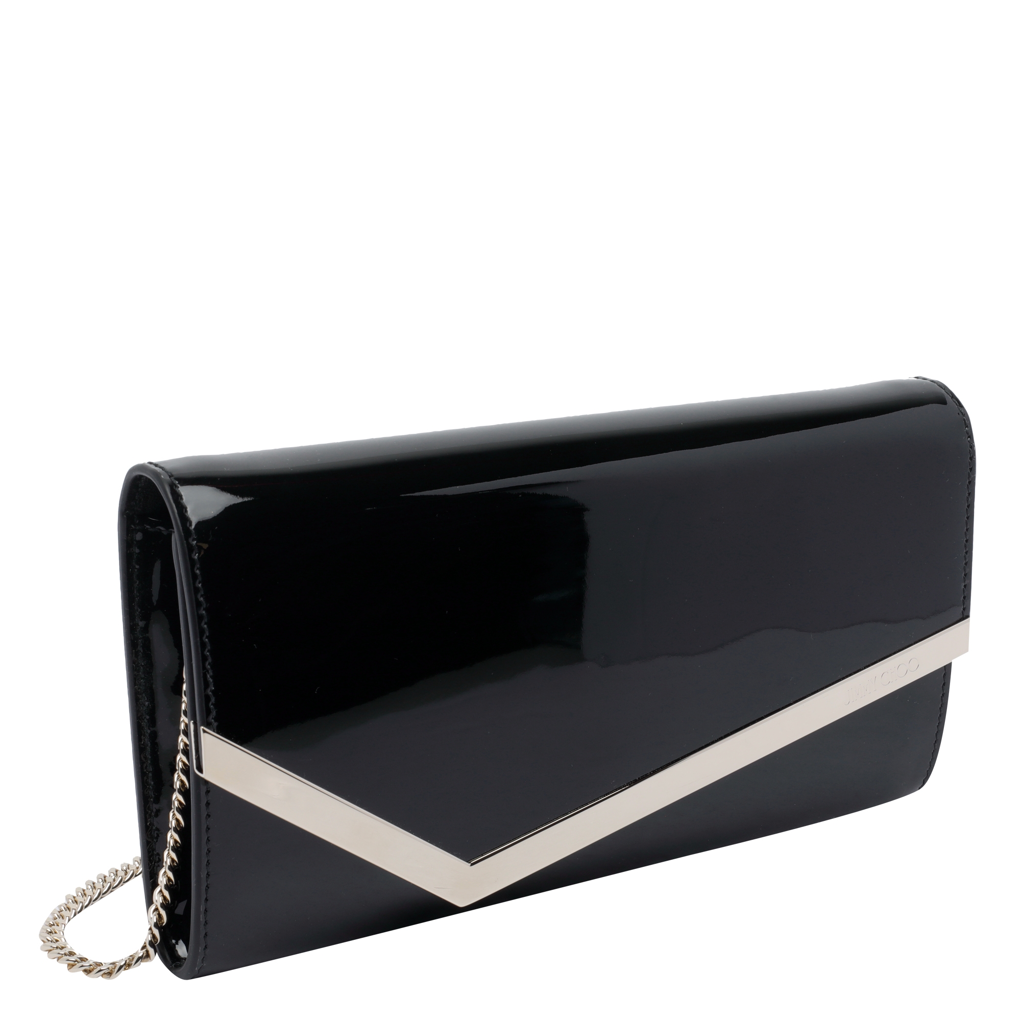 [Jimmy Choo] Clutch bag FW26 EMMIEPATBLACK/LIGHT GOLD