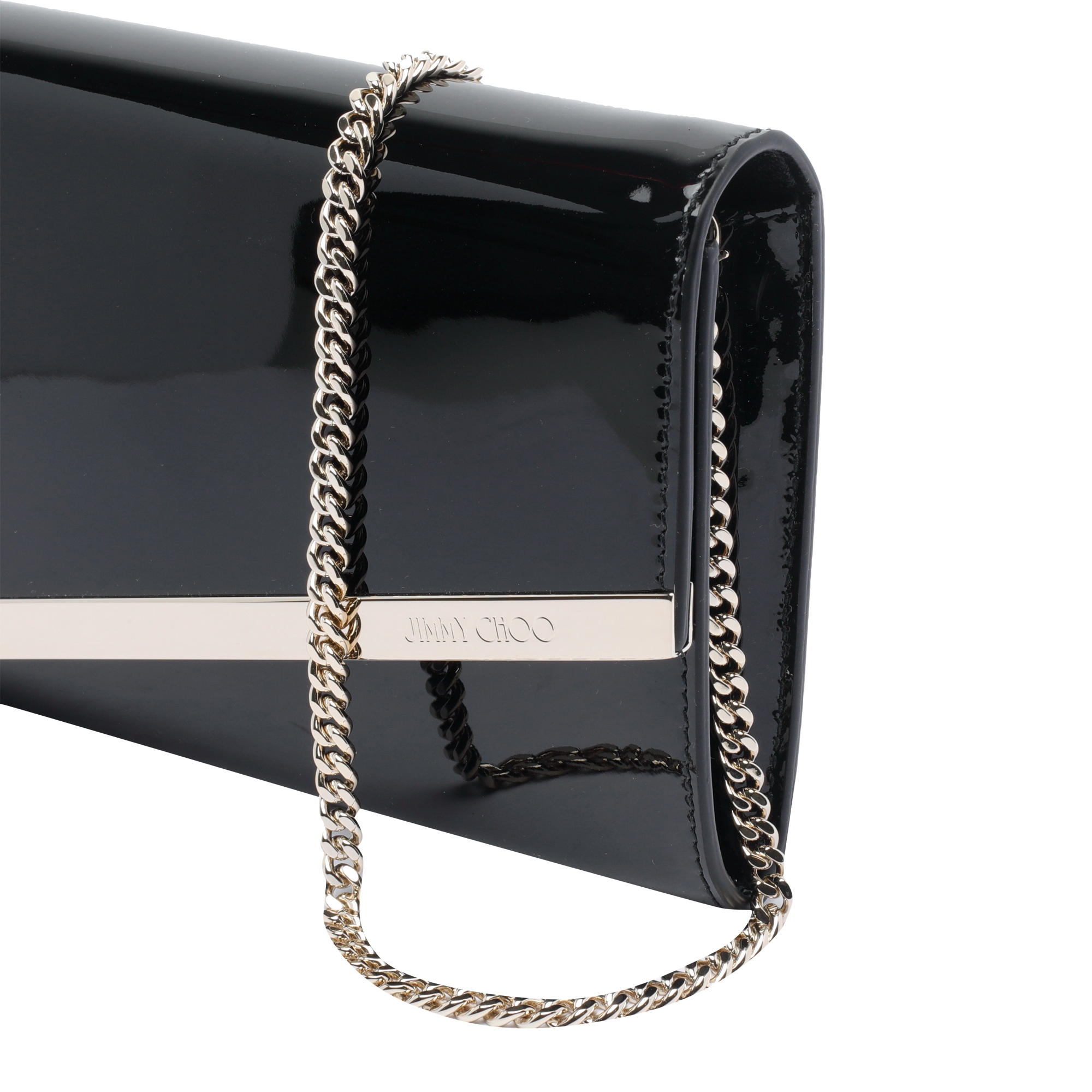 [Jimmy Choo] Clutch bag FW26 EMMIEPATBLACK/LIGHT GOLD