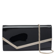 [Jimmy Choo] Clutch bag FW26 EMMIEPATBLACK/LIGHT GOLD