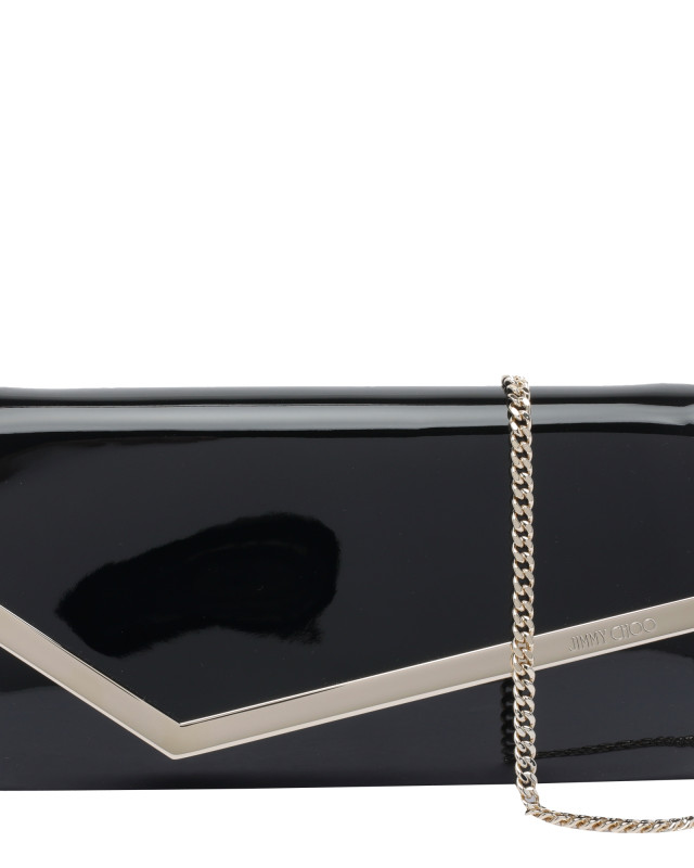 [Jimmy Choo] Clutch bag FW26 EMMIEPATBLACK/LIGHT GOLD