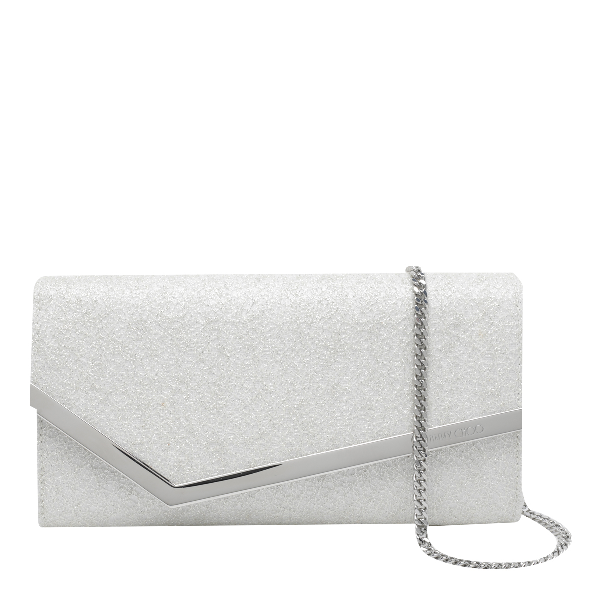 [Jimmy Choo] Clutch bag FW26 EMMIEUBDIVORY/SILVER