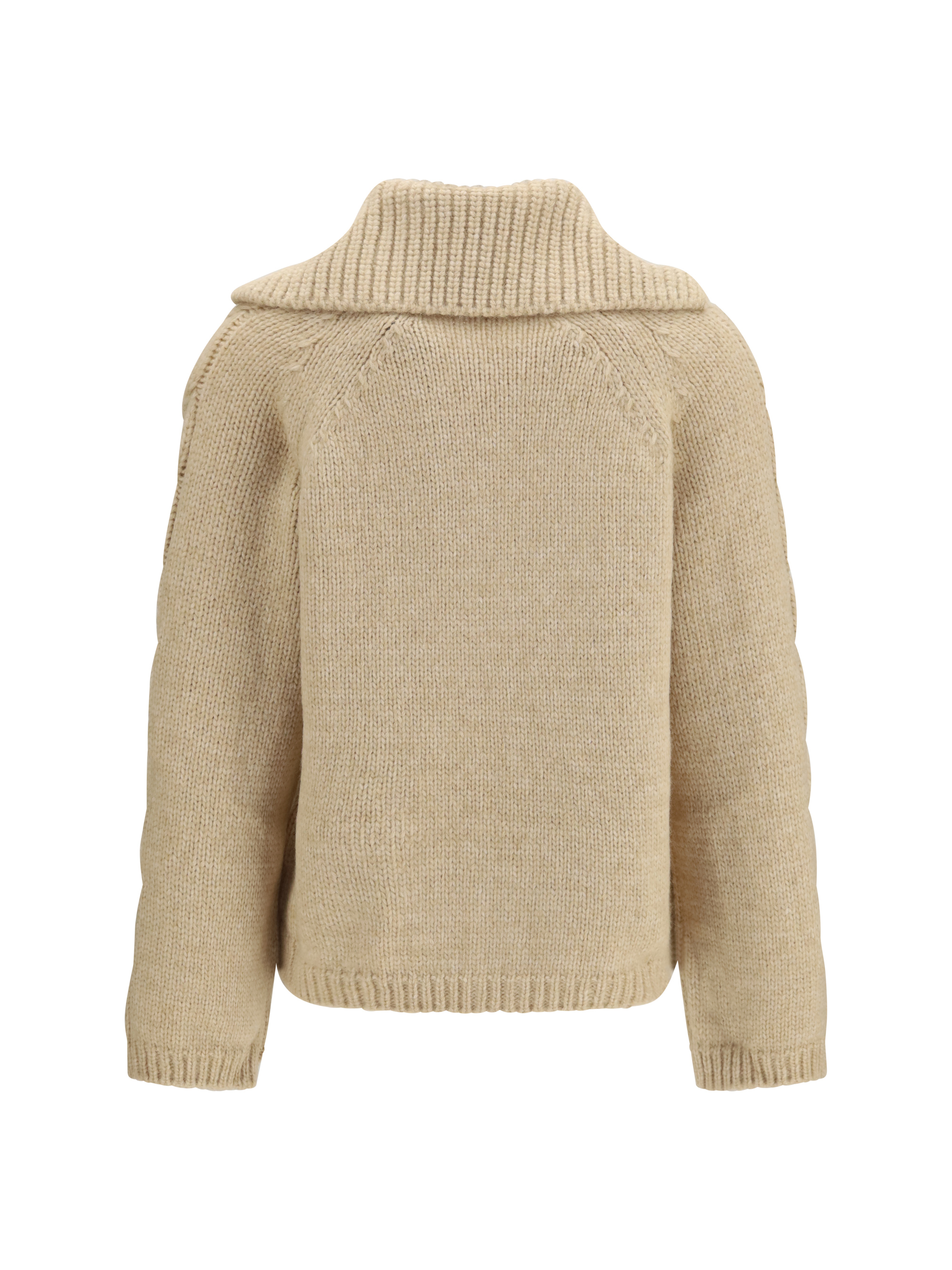 Alpaca and wool blend zip Cardigan
