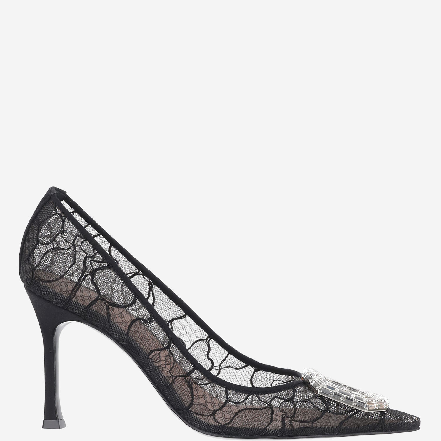 [Amina Muaddi] Pumps FW26 CAMELIALACEPUMP90BLACK
