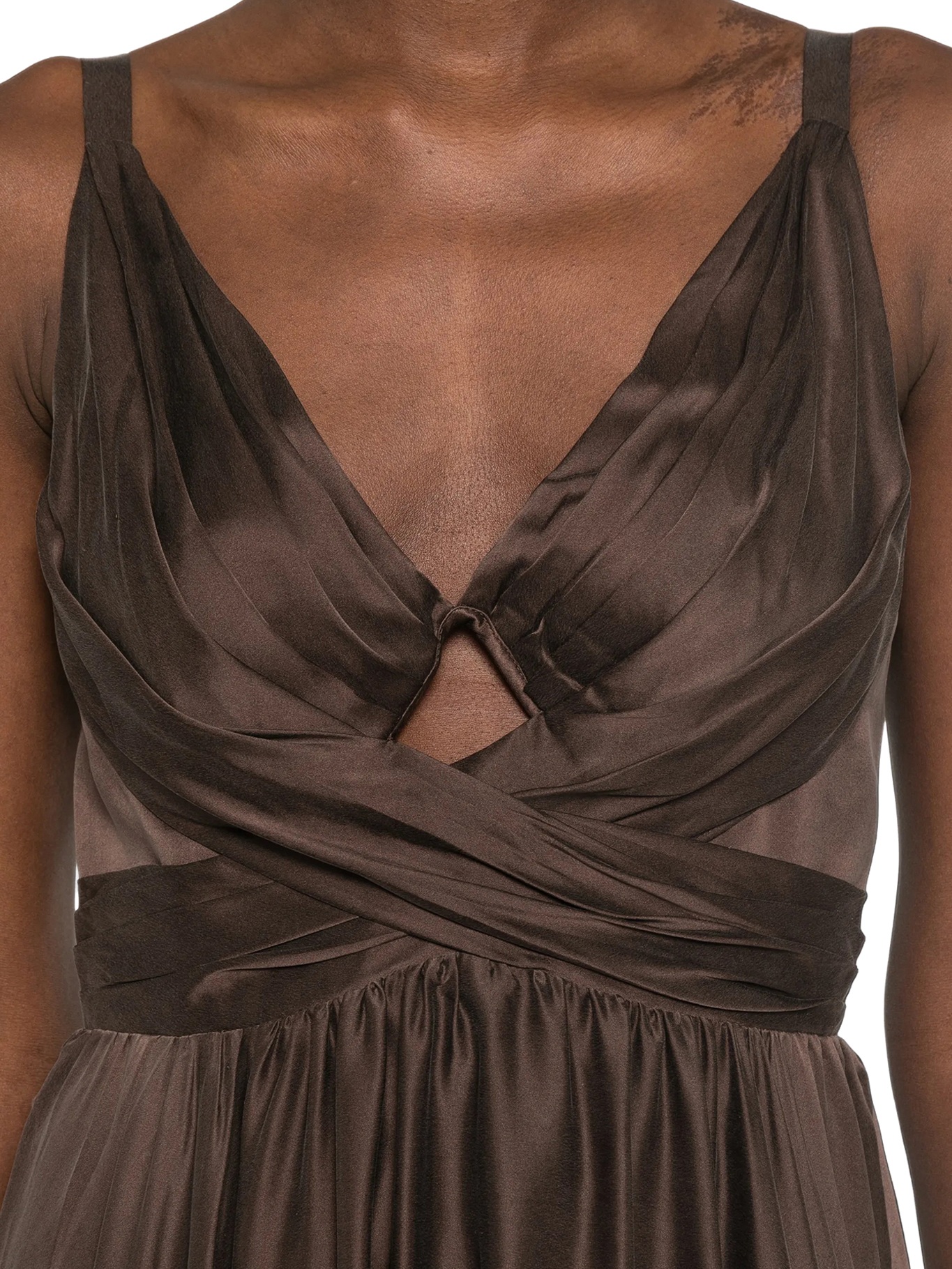[Zimmermann] Sleeveless dress FW26 5396DF26RBCH BITTER CHOCOLATE