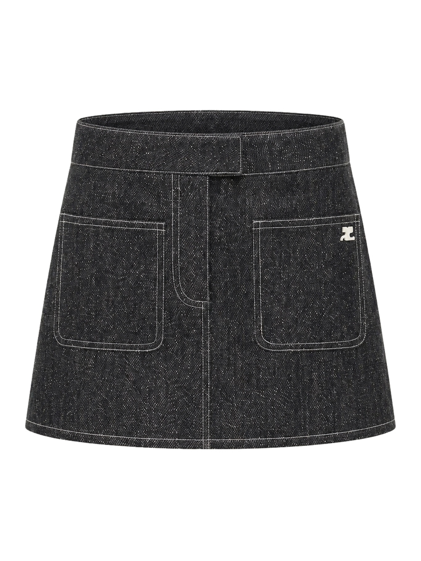 [Courreges] Mini skirt FW26 426DJU437DE00689901 BLACK HERITAGE WHITE