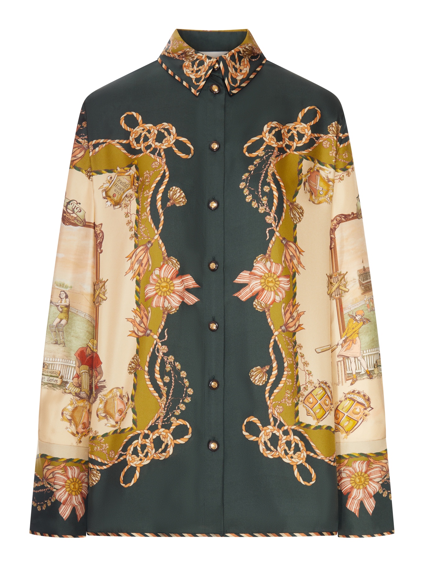 [Zimmermann] Shirts Long Sleeve FW26 0901TF261FSSCF FOREST SCARF